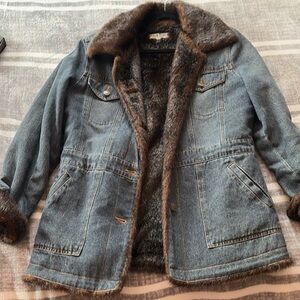 Women's Denim Jacket with Faux Fur Lining